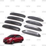 ชุด ครอบมือจับประตู+ถาดรองมือเปิด เบ้ารองมือเปิด 8 ชิ้น สีเครฟล่าดำ สำหรับ Mitsubishi Attrage ปี 2013-2017